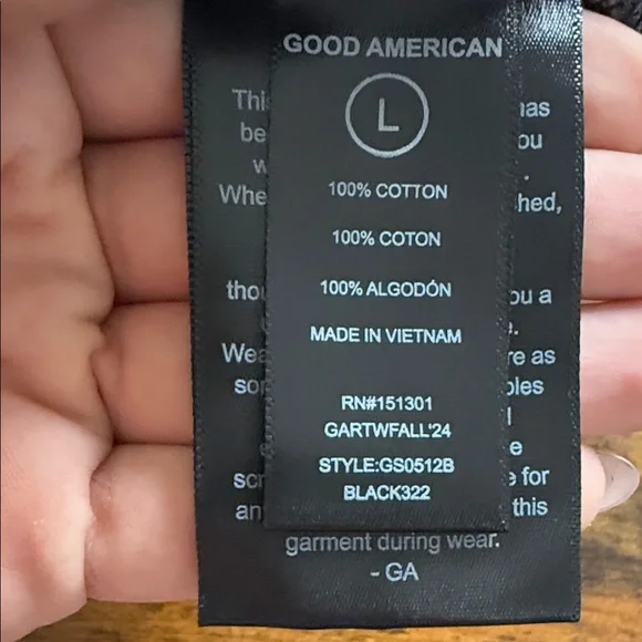 Good American Charcoal Cropped Hoodie Jacket - Picture 4 of 5